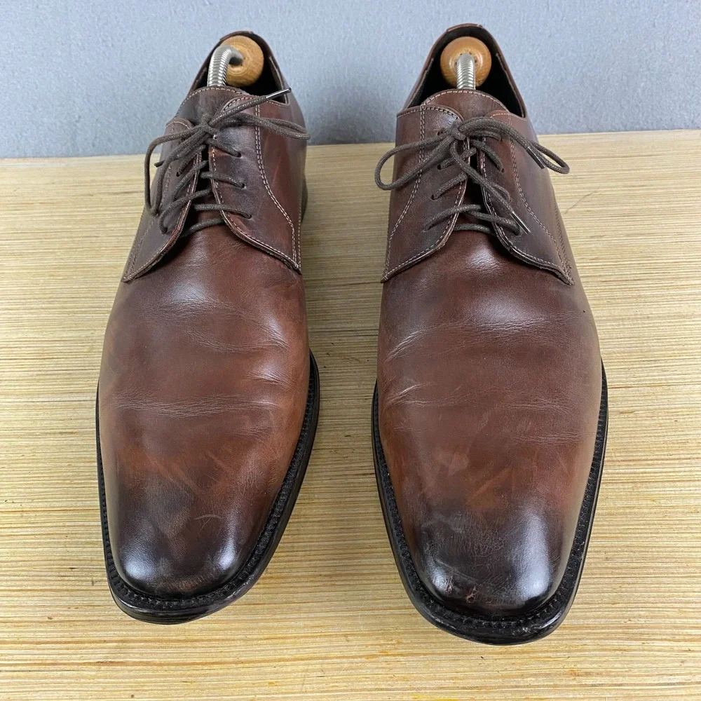 To Boot New York Adam Derrick Shoes Mens 13 Brown Leather Derby Oxford Italy